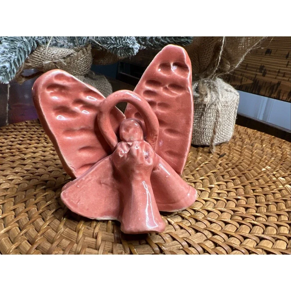 Handmade Pottery Decorative  Angel Figurines, Heart , Praying, Primative